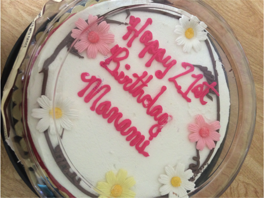 ルームメイトがくれた誕生日ケーキ